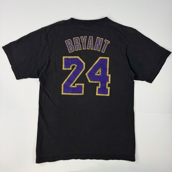 Adidas Kobe Bryant Los Angeles Lakers #24 NBA T-Shirt Black Mens Size M - Picture 2 of 7